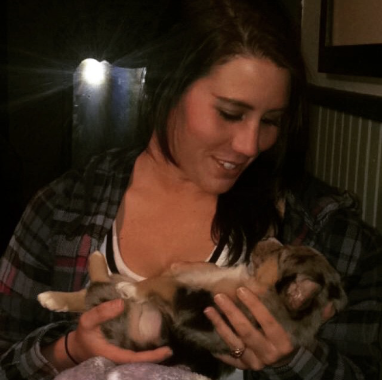 Liz Robison and rescue puppy