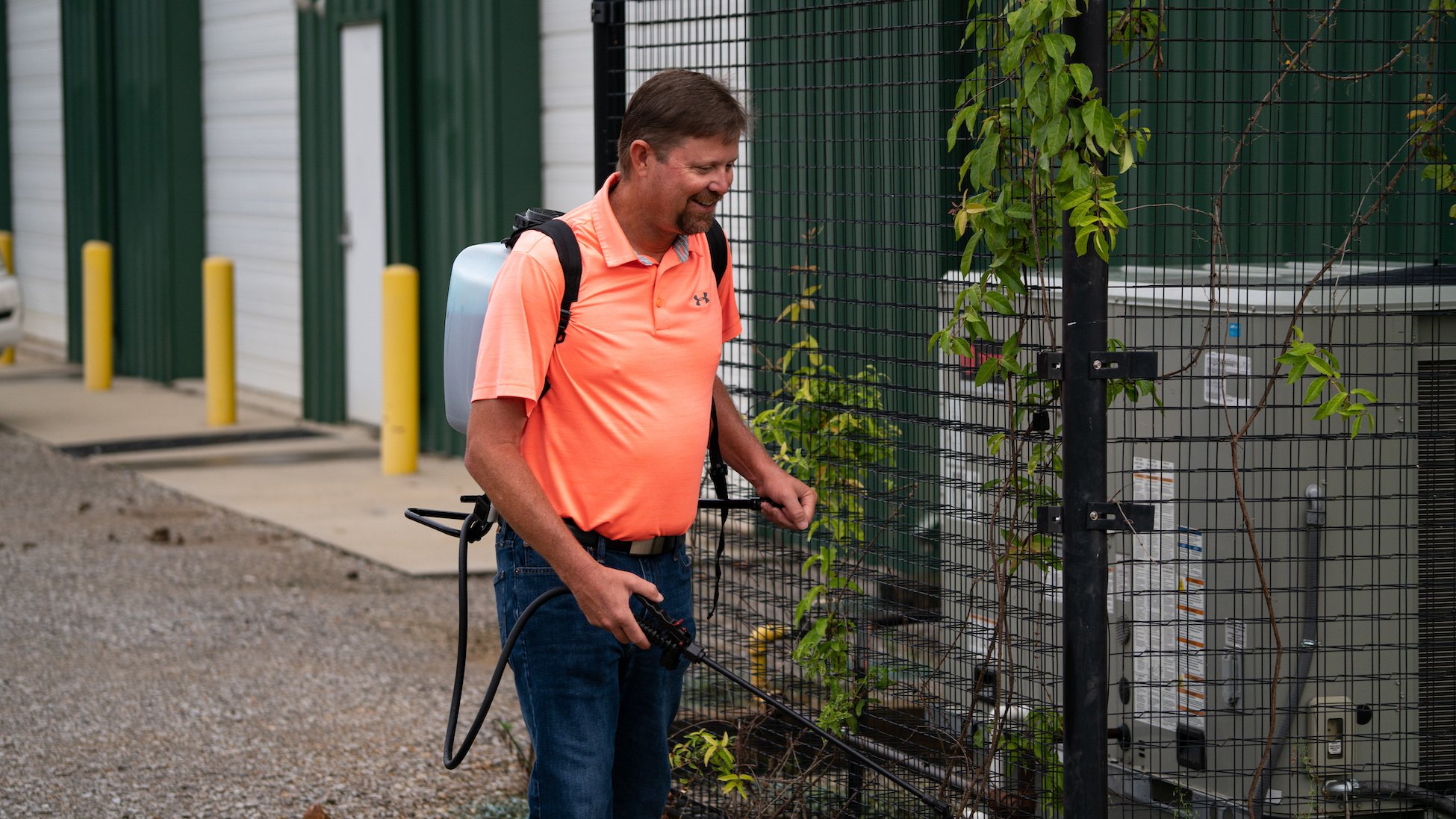 Spraying weeds