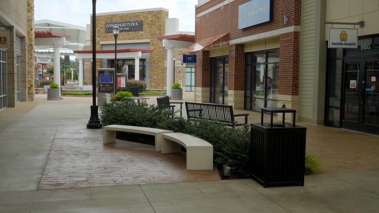 Retail center landscape shopping center courtyard