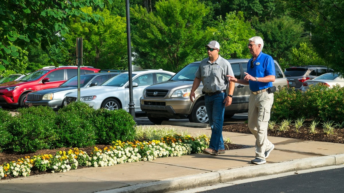 Professional landscaper at retirement community