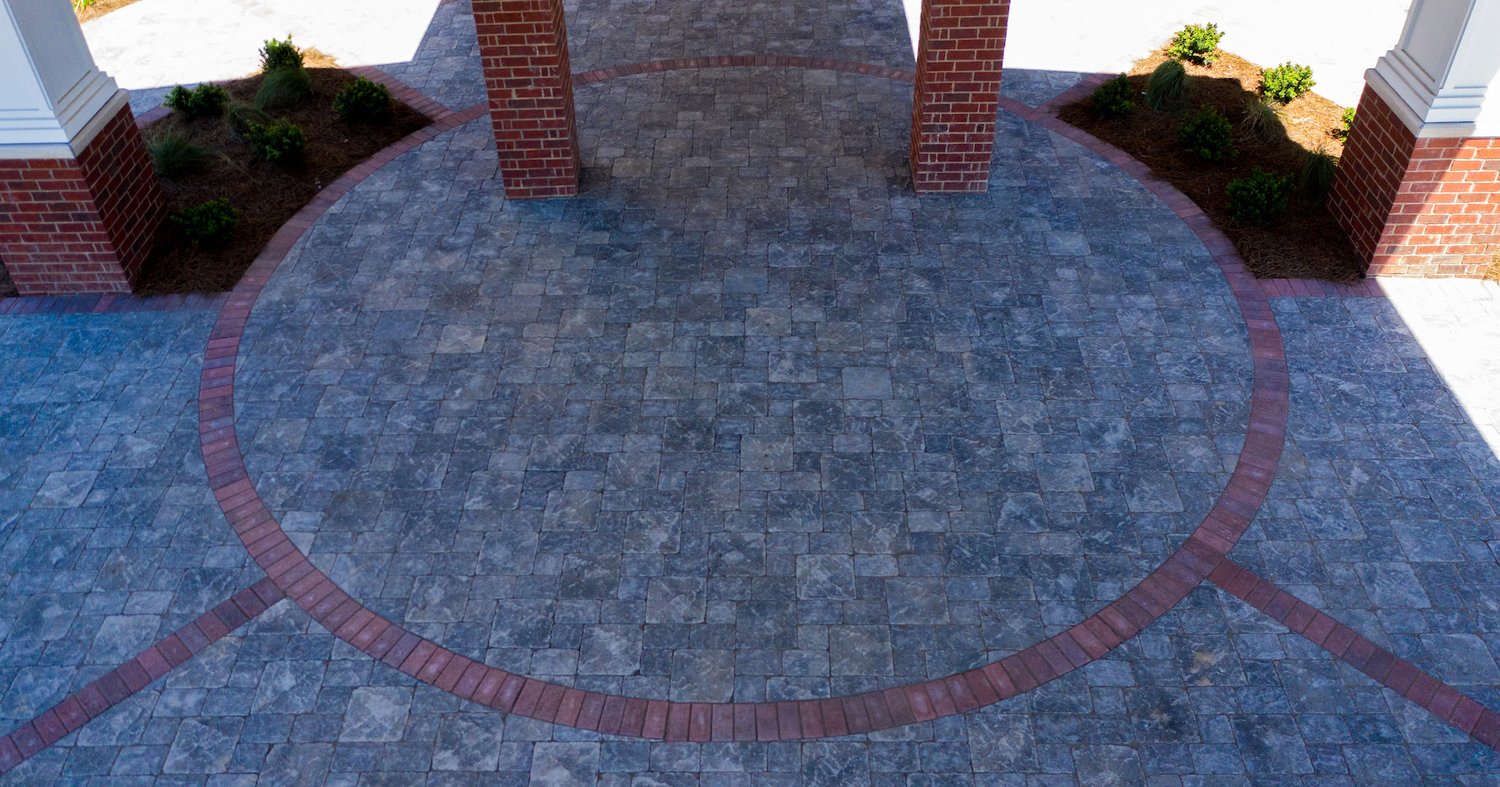 Pavers at the entrance of a senior living facility