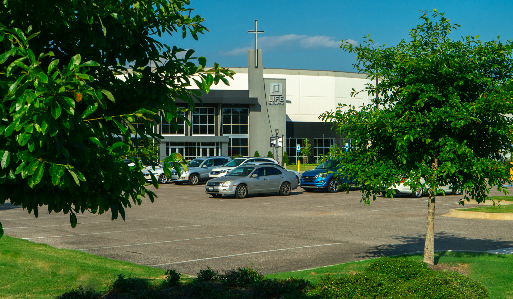 church with neat landscaping