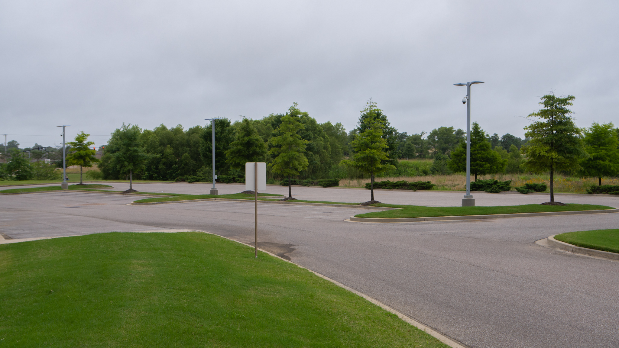 Warehouse parking lot landscape