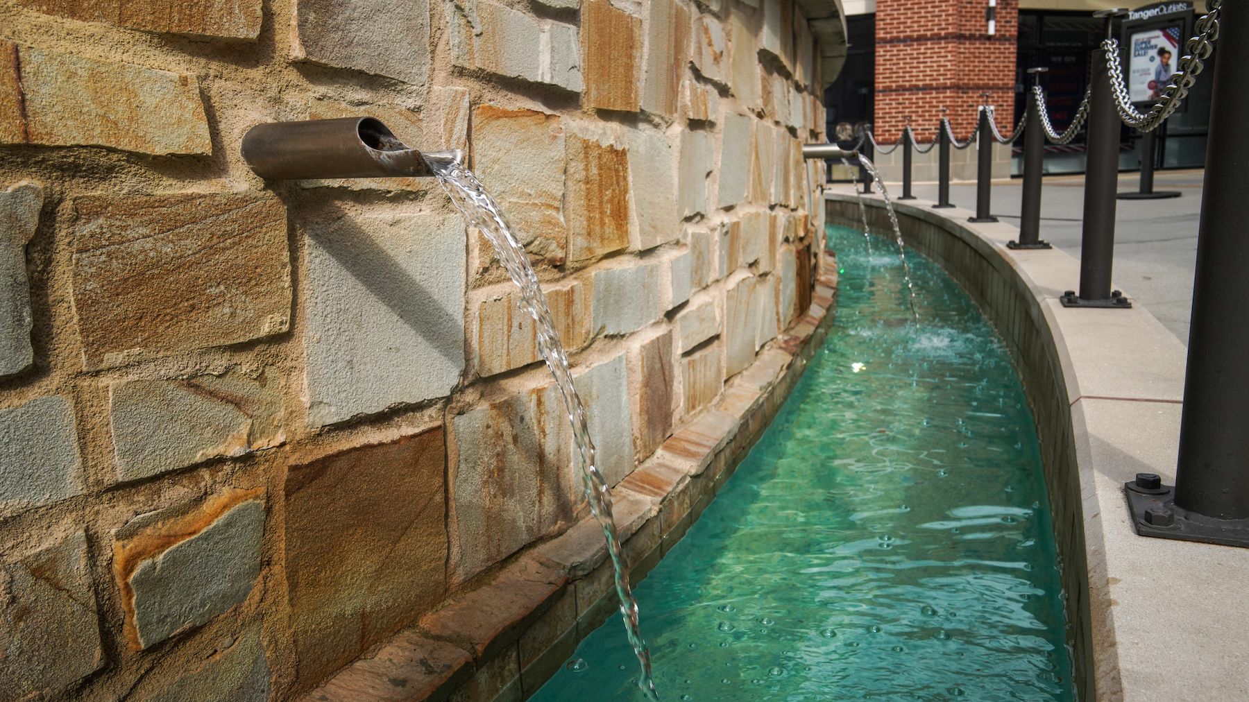 Shopping center water feature